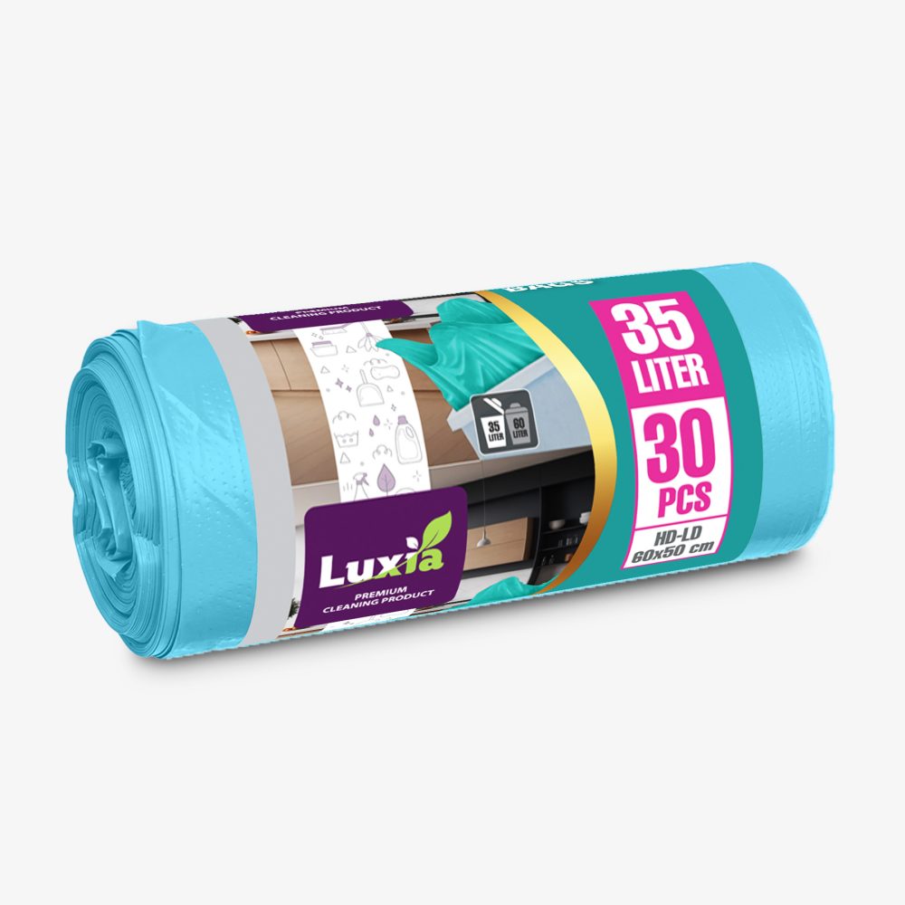 Saci Menajeri Strong Turcoaz 35L*30buc cu Urechi