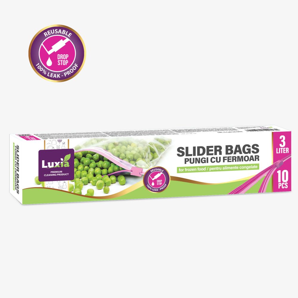 Pungi Alimentare cu Fermoar 3L, 10 buc